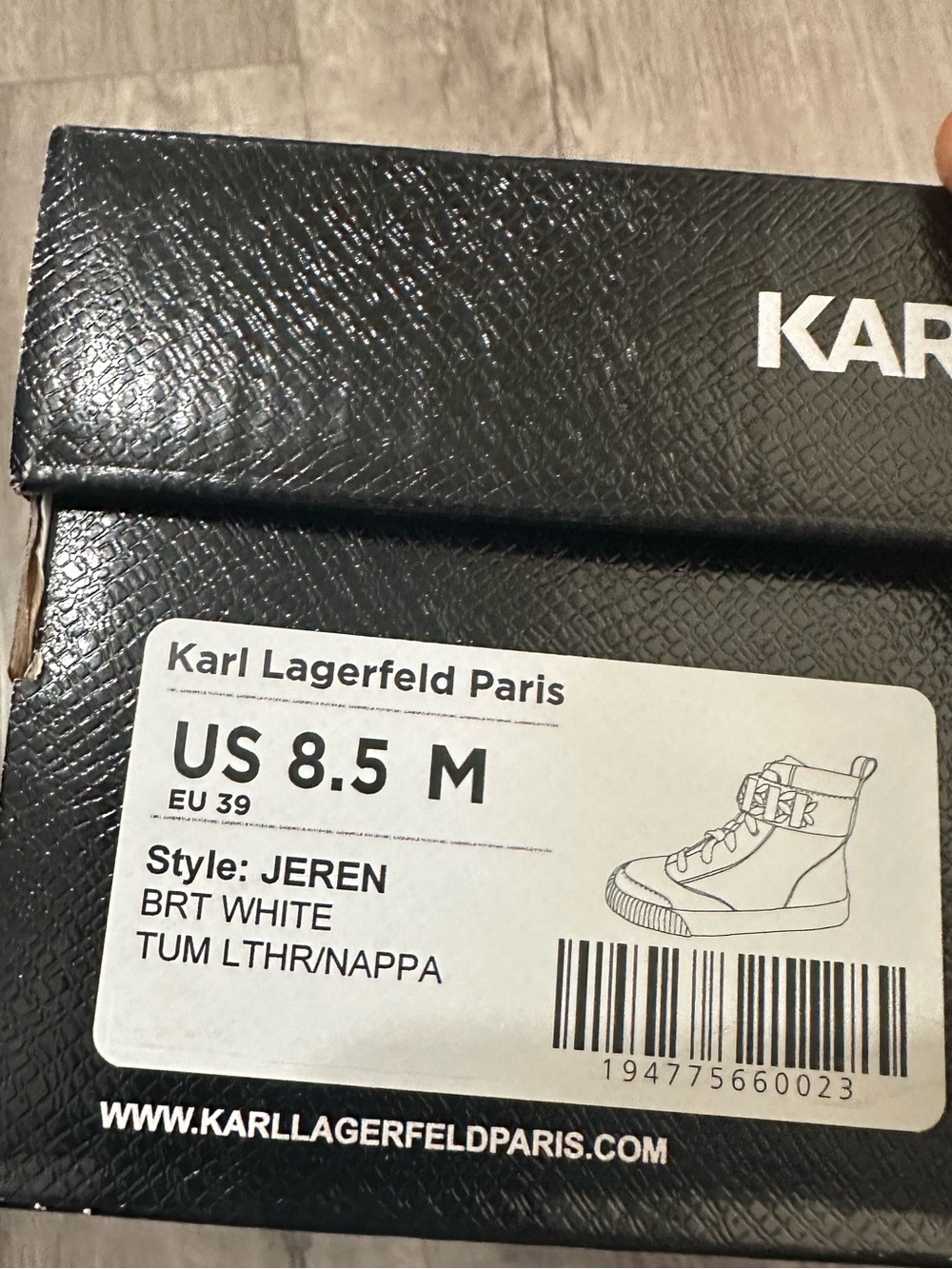 New Karl Lagerfeld Paris Women's Jeren high-top Sneakers Sz 8.5 - Picture 10 of 10